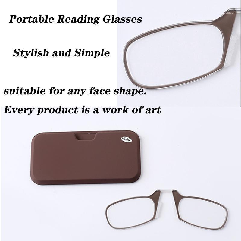 Mini Nose Clip On Portable Reading Glasses Fashion Magnifying Presbyopia Eyewear Diopter For Men And Women Clear Readers Sunglasses