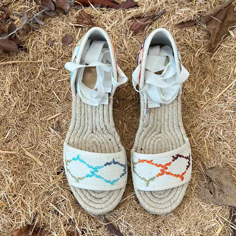 

Luxury Ladies Designer Sandals Early Spring New Embroidered Letter Shoes Thick Sole Casual Espadrilles Size 35-41 With Box, Style 2