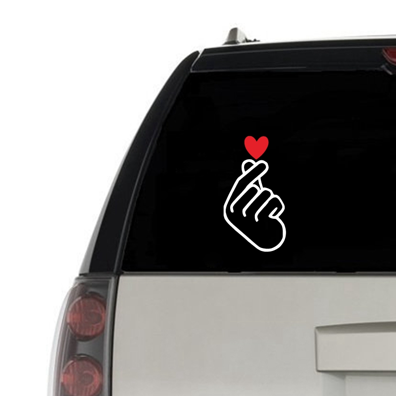 KPOP Finger Heart Love Vinyl Art Sticker Car Window Decor , Cute Laptop Phone Decals for Apple MacBook Air / Pro Decoration-image-687854157