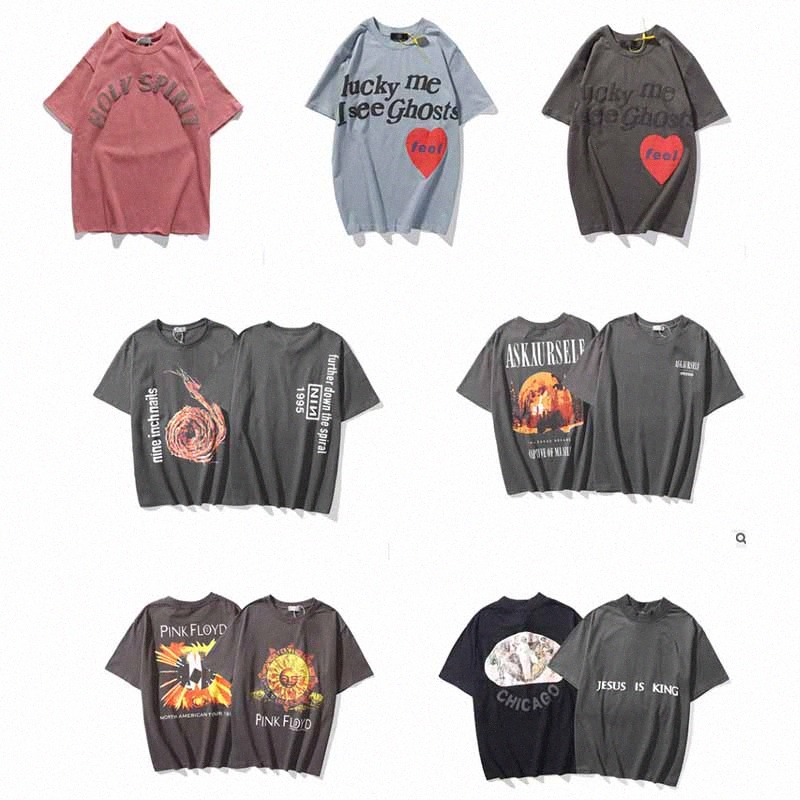 

High version CPFM Kanye JESUS IS KING t shirt Sanshen oil painting street loose short sleeve T-shirt edition West Sunday service tour commemoration oversize T0Ff#, I need see other product