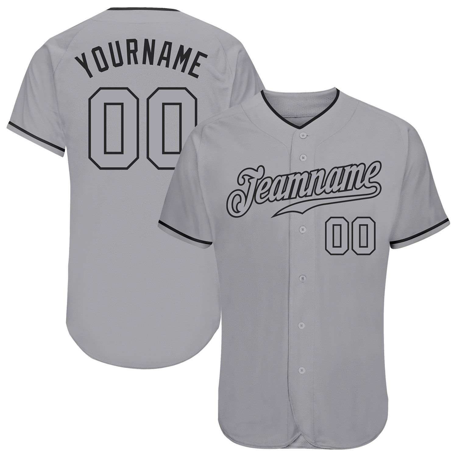 

Custom Gray Gray-Black Authentic Baseball Jersey, Women size s-xxl