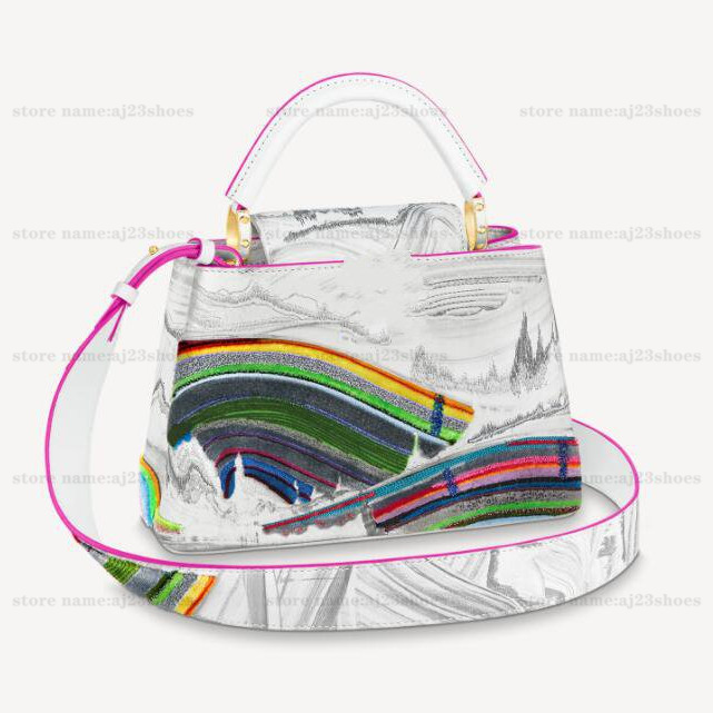

Capucines BB Luxurys Designers Bags HUANG YUXING Colored Mountains Limited-Edition Bag Artist ZENG FANZHI Business Shopping Tote Cross Body Bag, 01