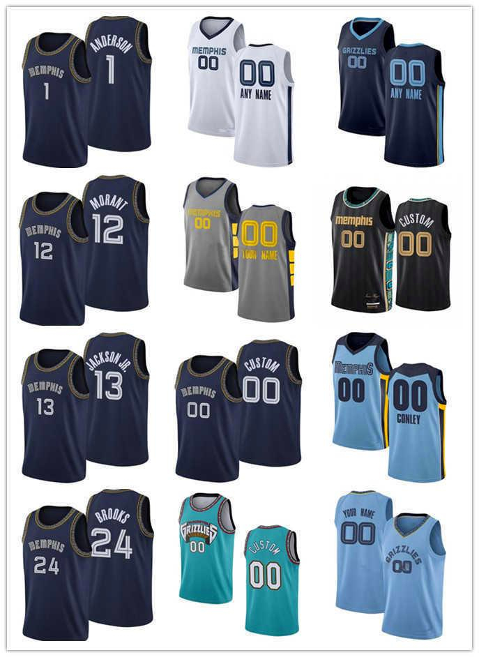 

75th Men Women Youth Memphis's Grizzlies's 24 Dillon Brooks Ja 12 Morant 1 Kyle Anderson 13 Jaren Jackson Jr. Custom Basketball Jersey, Black;red