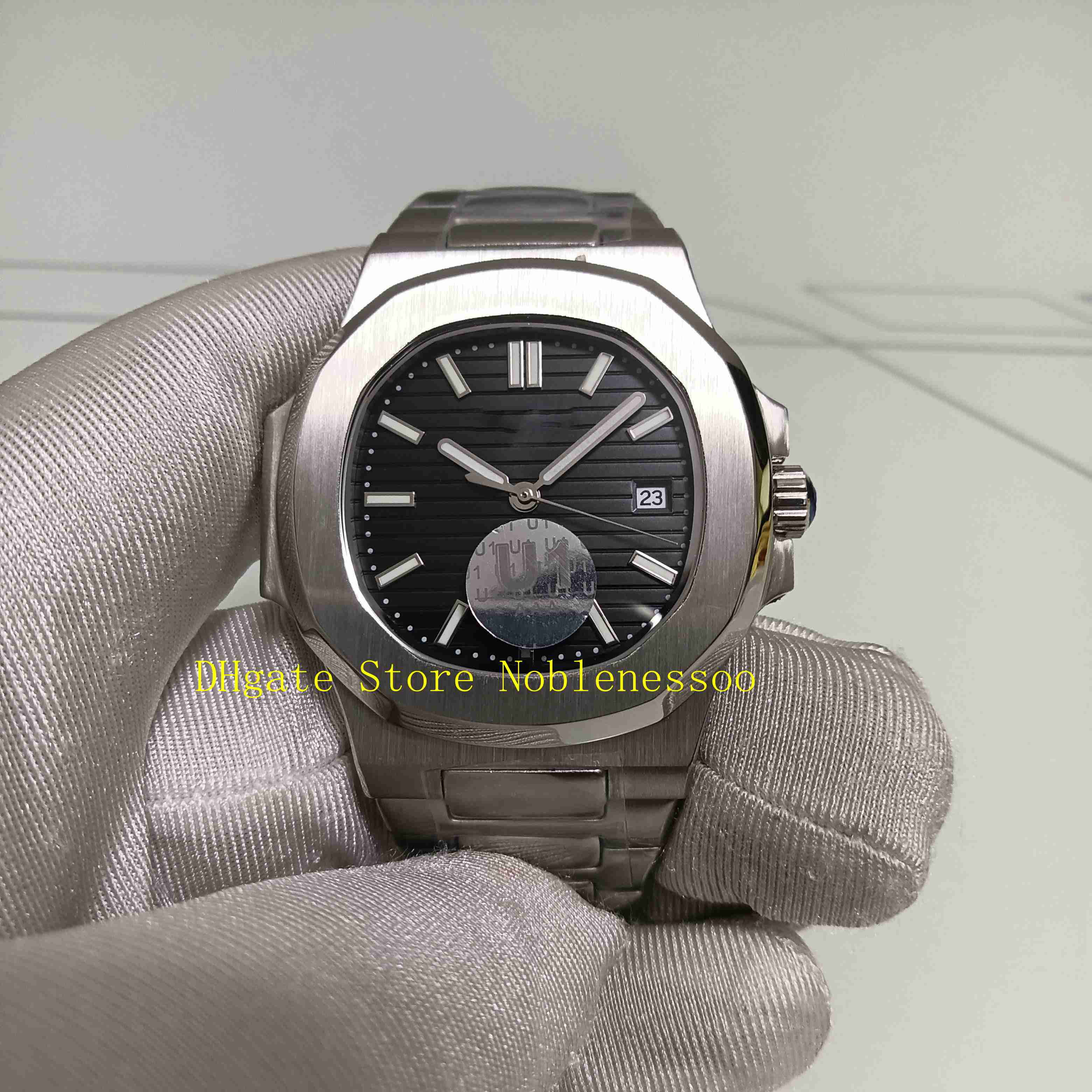 

3 Color Classic 5711 Watches Asia Cal. 324 Automatic Movement Men's Black Blue White Dial Steel Bracelet Transparent Back Mechanical Wristwatches Watch, 02