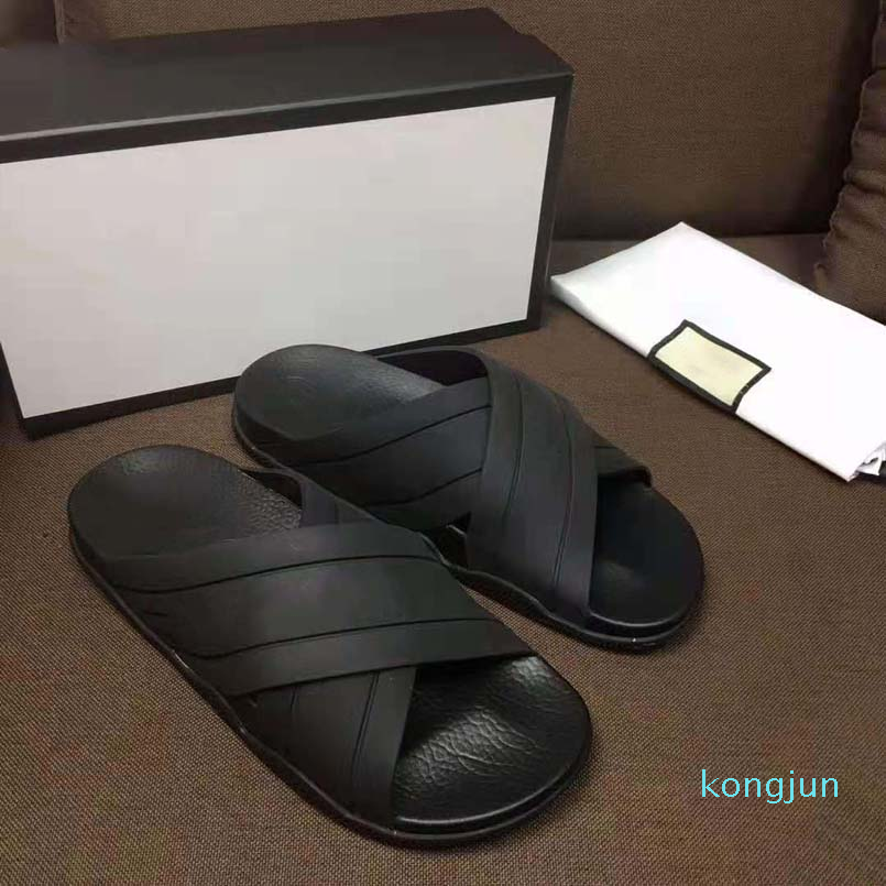 

Designer- Women Flat Sandals Black Slippers Shallow Beach Indoor Lace Lock 35-44 Shoes, #1