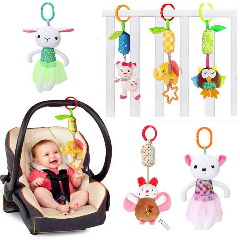 

Cartoon Infant Baby Toys Bell Mobile Baby Plush Toy baby bed holder Wind Chimes Rattles Bell Toy Crib Bed Hanging Bells Toy
