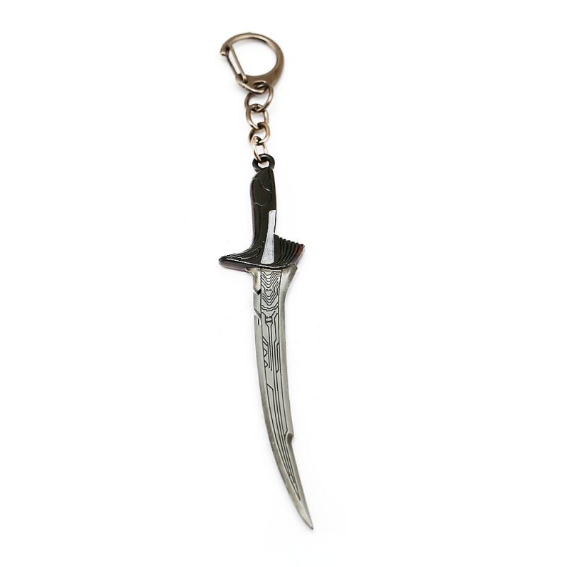 

Keychains Design 3D Handmade Zinc Alloy Knife Keychain Keyring Movies Battle Angel Alita Prop Sword Accessory Car Brelok Katana