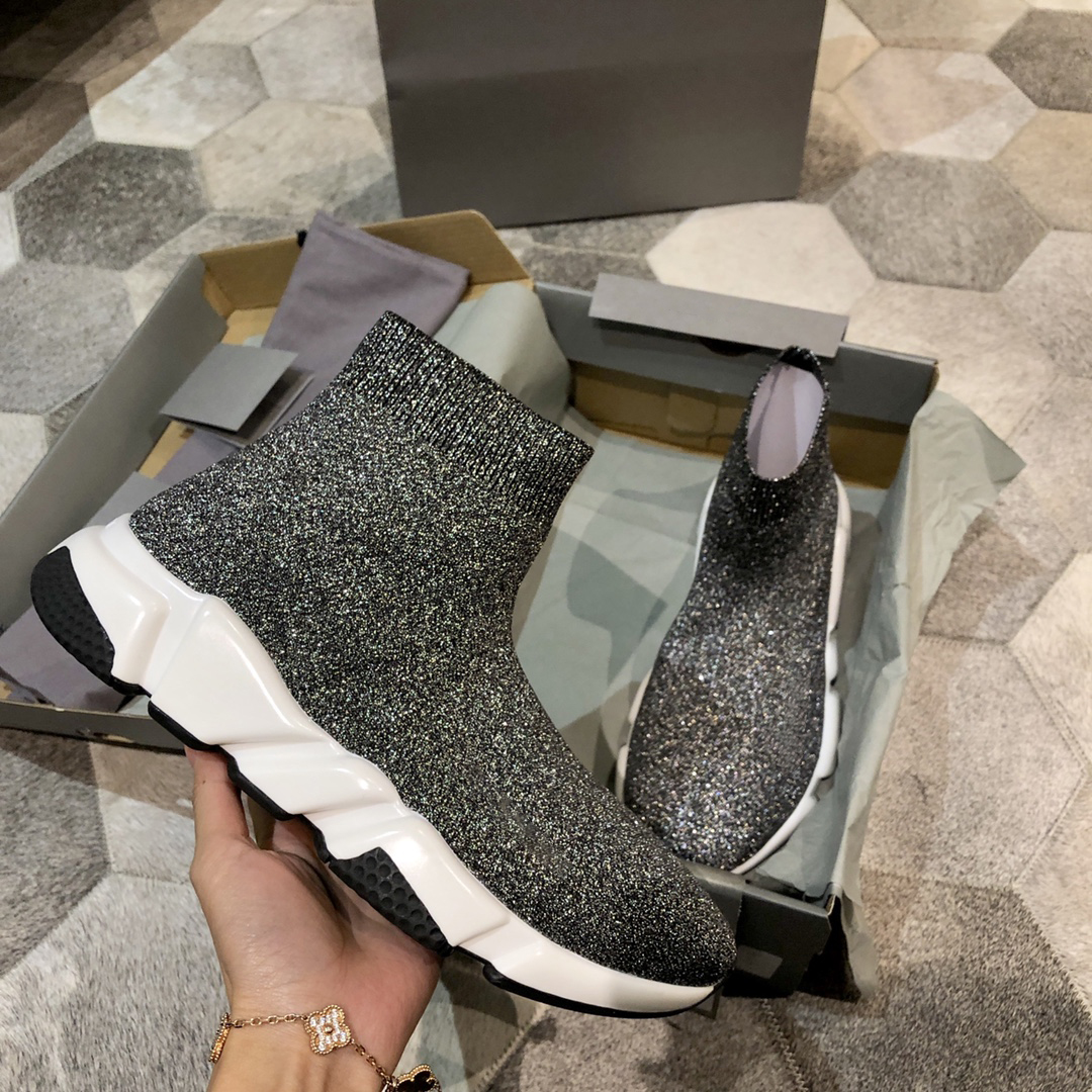 

Top quality,6 designers handmade shoes mens womens flash Elastic textiles speed sneakers with dust bags, With box and dust bags