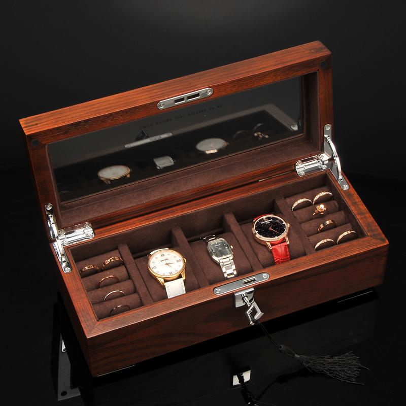 

Watch Boxes & Cases 3 Slots Fashion Men Home Wooden Box Top Quality Organizer Storage Women Jewlery 200910-02