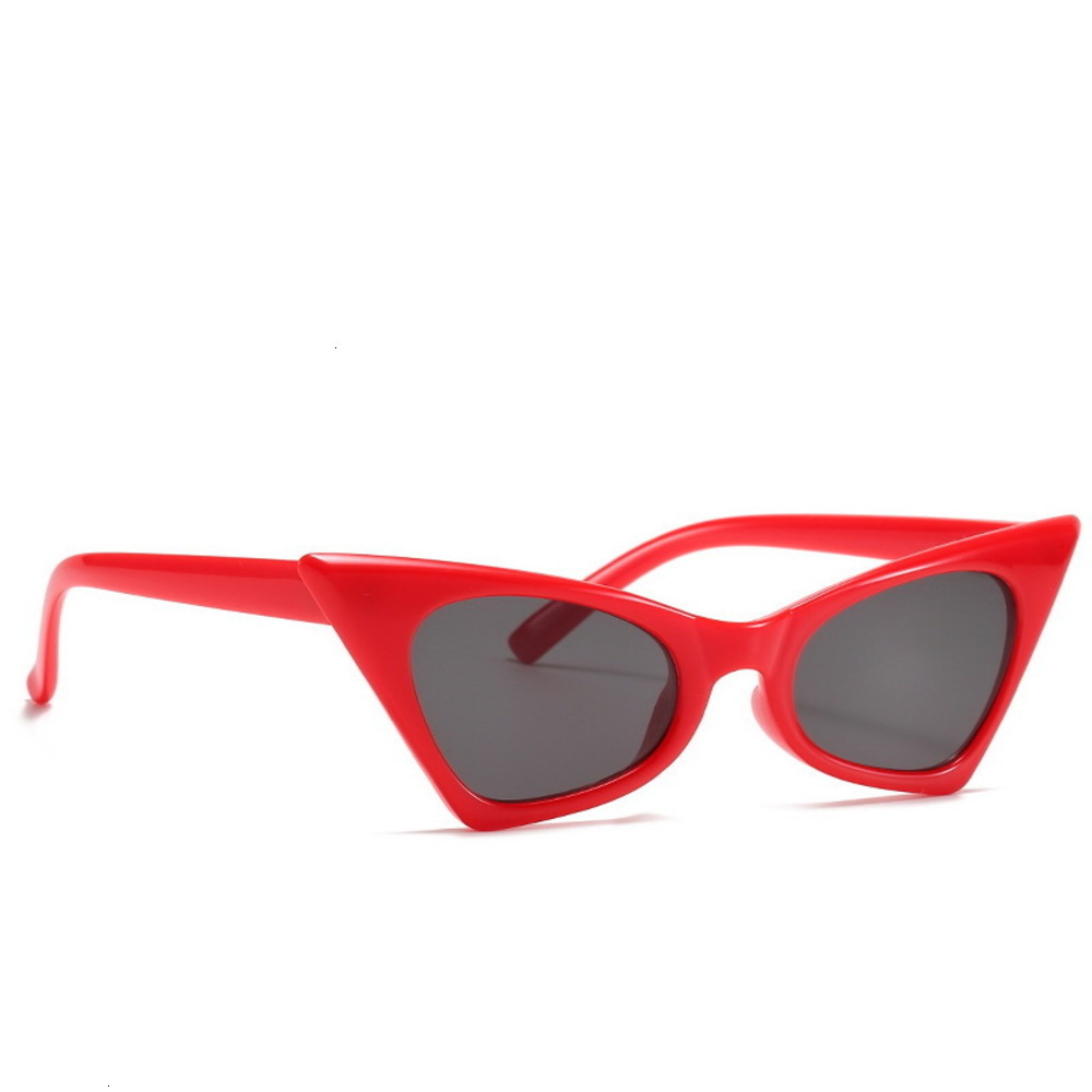 

sunglasses Red Cateye Sunglasses Brand Designer Retro Cat Eye Sun Shades For Women Stylish Glasses On A Narrow Face MM34, Black