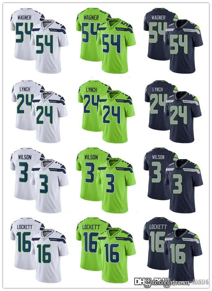 

Men Women youth Seattle Seahawks 3 Russell Wilson Marshawn Lynch 16 Tyler Lockett 54 Bobby Wagner Football Jerseys GREEN, Black;red
