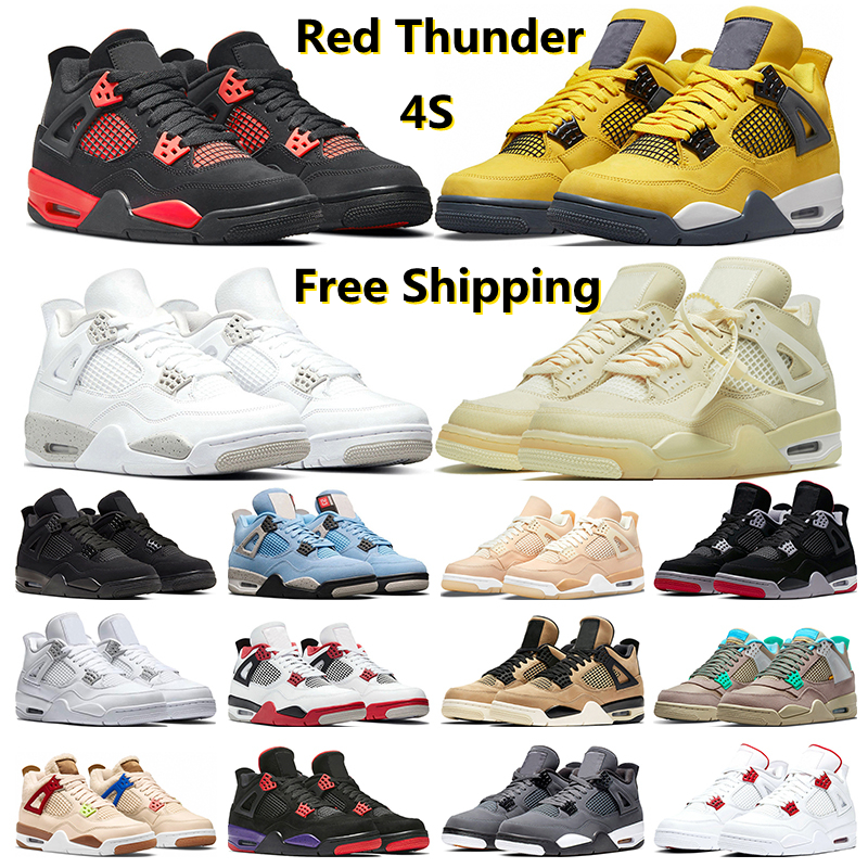 

Basketball Shoes 4s men 4 Red Thunder Lightning University Blue Black Cat White Oreo Sail Shimmer Cool Grey Pure Money mens trainers sports sneakers, #8 shimmer