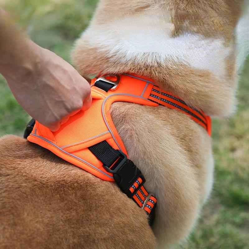 

Dog Collars & Leashes Pet Products Sports Chest Strap Vertical Handle Traction Vest Explosion Proof Punch