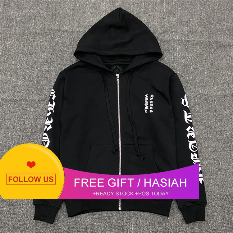 

Men's Sleeve Chrome Women's Hearts Crosin and New Long Sanskrit Hoodie Coat6xyf Flower Arm, Black