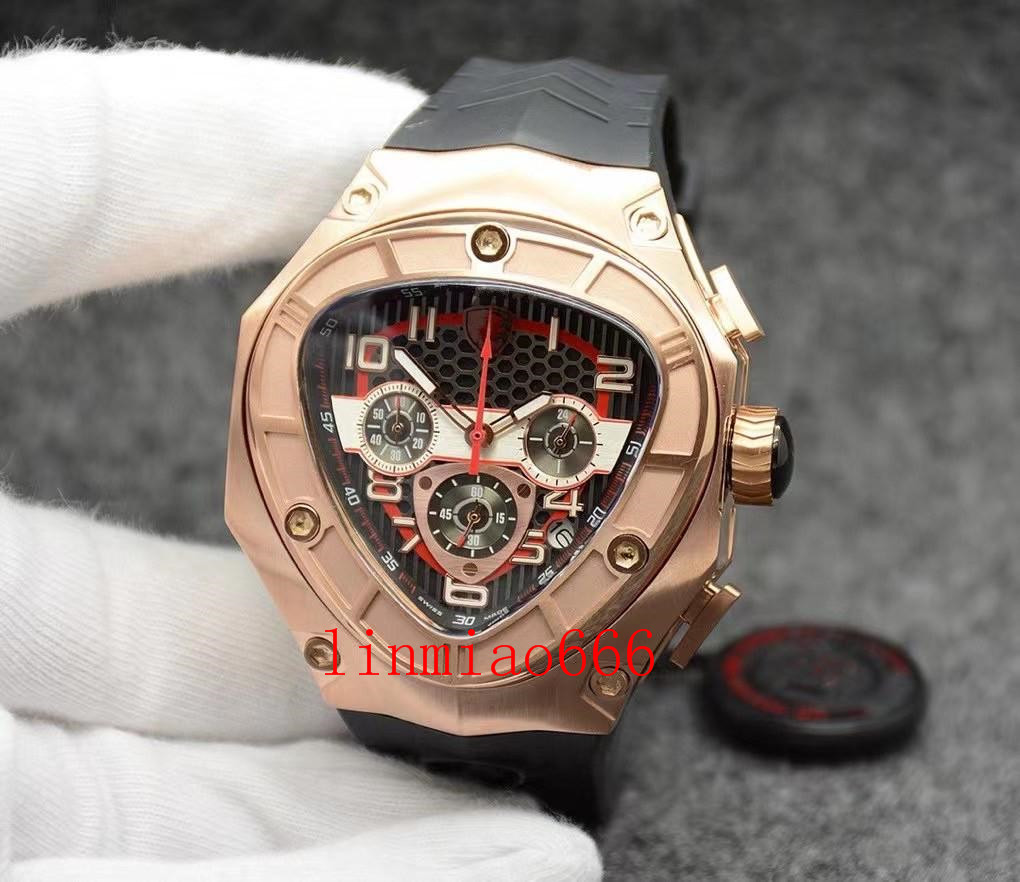 

men's business casual 47mm quartz movement watch stainless steel case personality dial leather strap montre de luxe comfort wristwatch, Slivery;brown