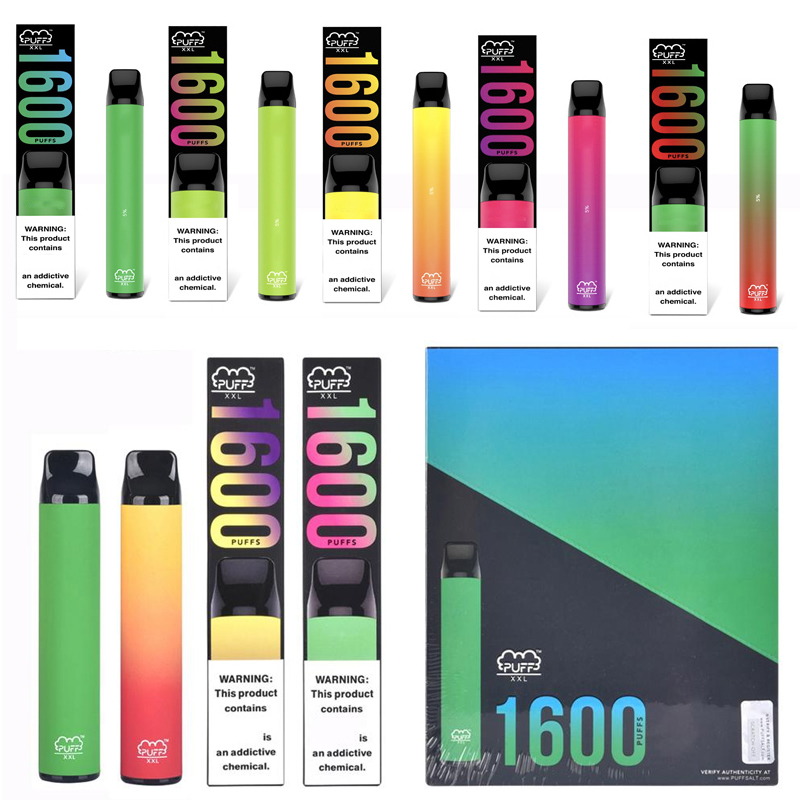 

PUFF XXL Disposable Vape Pen Kits 1600 Puffs Bar cigarettes 1000mAh Battery 6.5ML Vapor Pod Device eCigs Electronic E Cigarette Faster Delivered