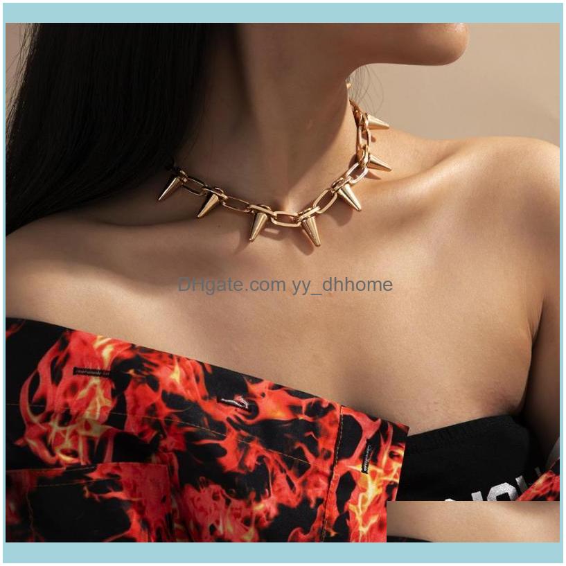 

Necklaces & Pendants Jewelrylacteo Exaggerated Multi Rivet Shape Choker Necklace For Women And Men Street Punk Fashion Nightclub Bar Aessori