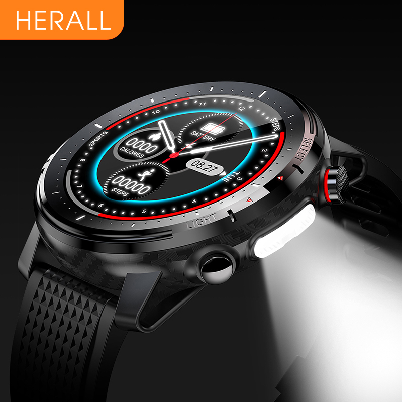 

2021 New HERALL Smart Watch Men Women Smartwatch ECG Heart Rate Blood Pressure Monitor Sport Waterproof Watches For Android iOSg, Black