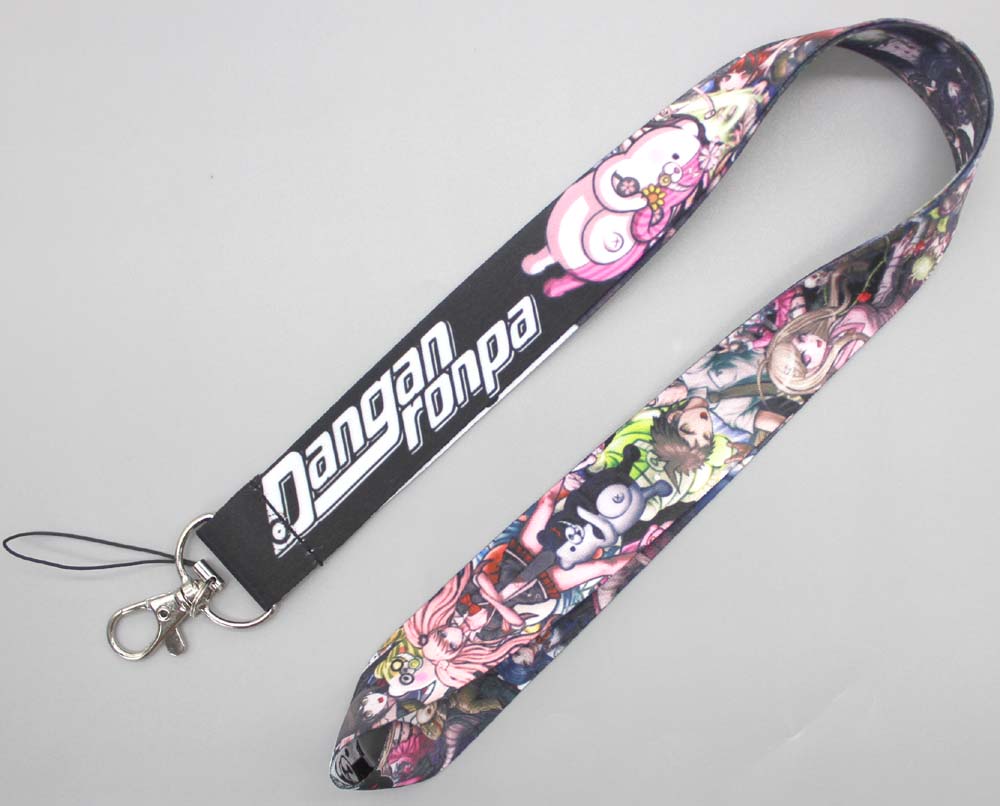 

Cartoon Anime danganronpa Lanyards Strap Keychain Personality Classic Figure Ribbon Hang Rope Phone Straps Key Ring Holder