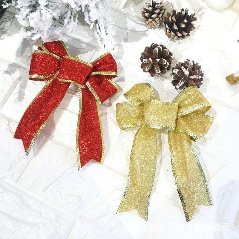 

Christmas Decorations Gold Bow-knot Tree Ornaments For Gift Box