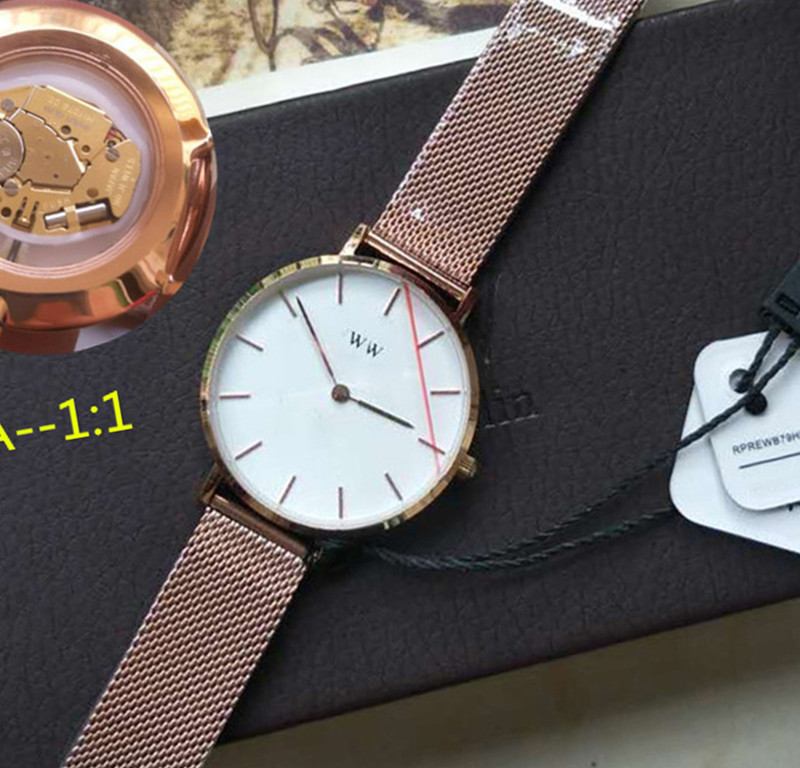 

2021 superior 3A 1:1 rose gold watch bracelet couple stainless steel waterproof fashion for women 28mm 32mm 36mm quartz watches Montede oro, B0x