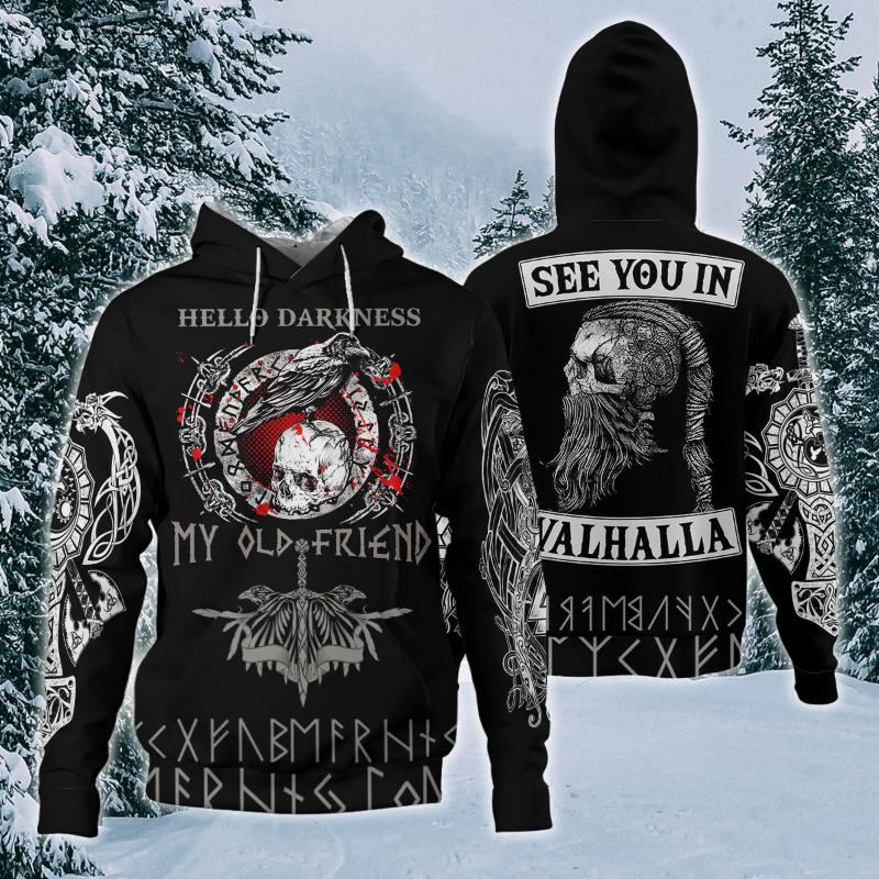 

Men's Hoodies & Sweatshirts Viking My Old Friends 3D Printed Zipper Hoodie Women For Men Halloween Pullover Christmas Cosplay Costume, Black