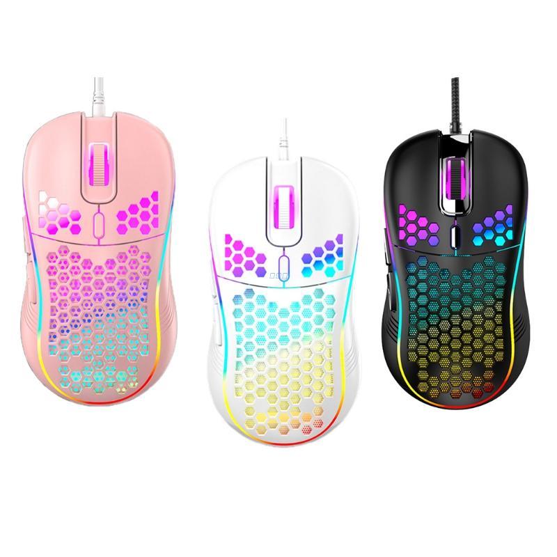 Mice Premium And Portable Honeycomb Hollow Gaming Mouse Wired Computer Parts Electronic Game 6 Buttons Programmable-image-716647340