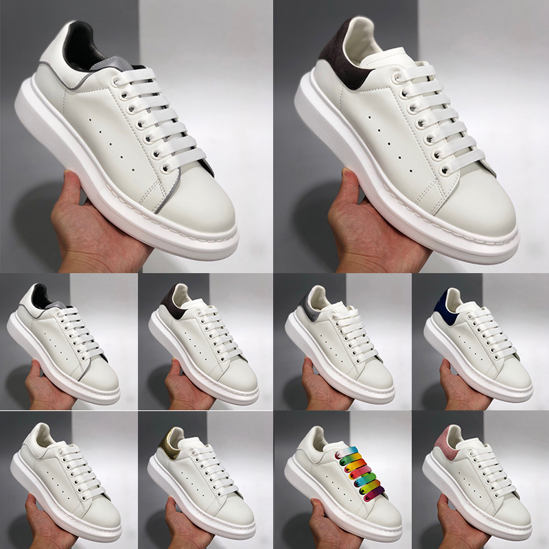 

[With Box]20ss Men Shoe Fashion Women Mens Leather Lace Up Platform Oversized Sole Sneakers White Black Casual Shoes 35-45, I need look other product