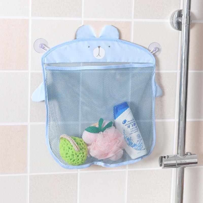 

Storage Bags 1pc Cartoon Wall Hanging Bathroom Cosmetic Bag Knitted Net Mesh Baby Bath Toys Make Up Organizer Container Hang