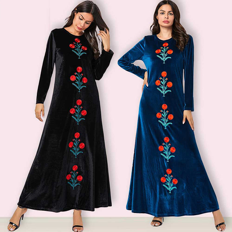 

Velvet Abaya Hijab Turkey Islam Arabic Muslim Long Dress Caftan Kaftan Tesettur Elbise Robe Musulmane Longue Femme Oman Vestidos