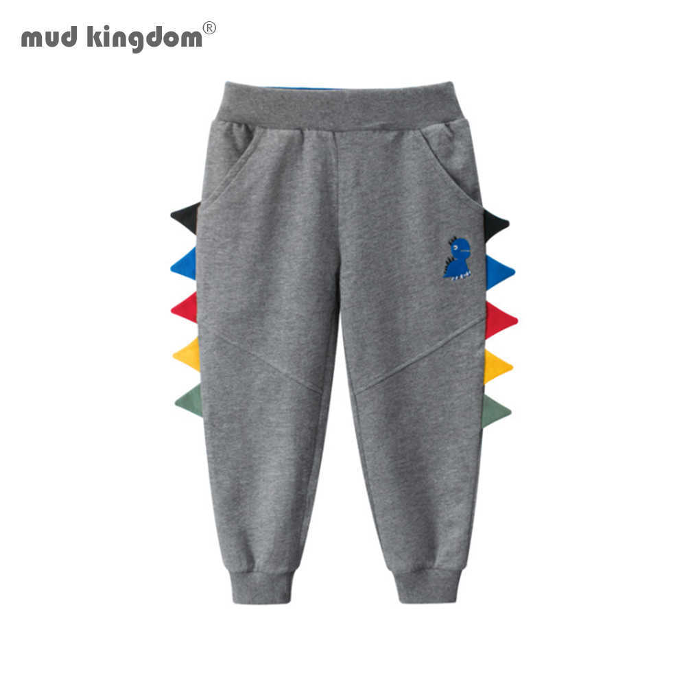 

Mudkingdom Boys Jogger Pants Cartoon Dinosaur Design Fall Fashion Elastic Waist Trousers 210615, Gray