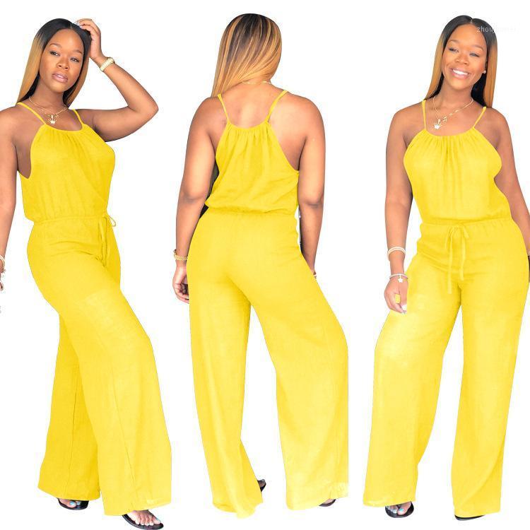 

Women' Jumpsuits & Rompers Jumpsuit Women 2021 Summer Suspenders Trousers Fashion Elegant Temperament Solid Color Waist Street Style, Black