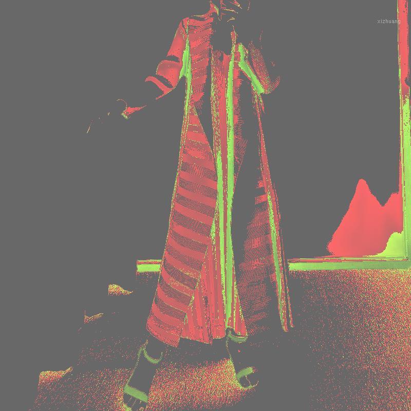 

Casual Dresses Autumn Winter Two-piece Dress Pleated Long Sleeve Turn-down Collar Striped Plus Size, Sky blue