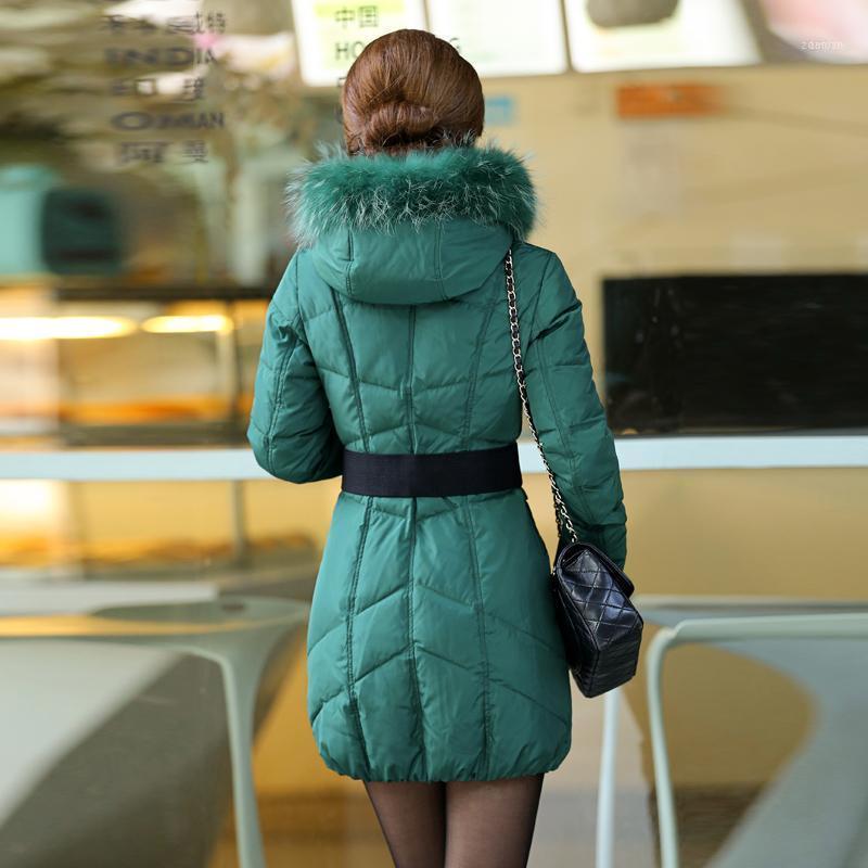 

Women's Down & Parkas Jacket Long Winter Coat Women Big Racoon Fur Collar Female Woman Parka Manteau Femme Hiver KJ8831, Red