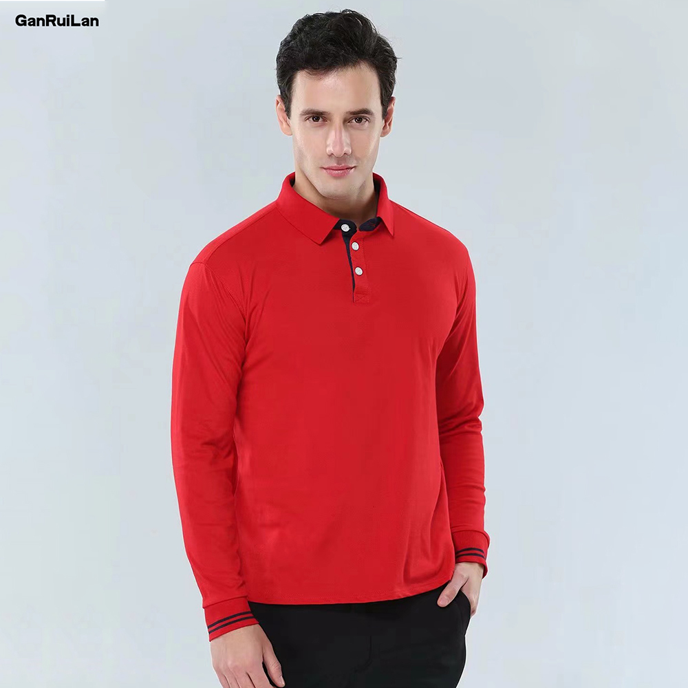 

Cotton High Quality Solid Color Polo Shirt Fashion Casual Polo Shirts men's Long Sleeve Polo Shirt Plus Size LS-1890 210518, Style1