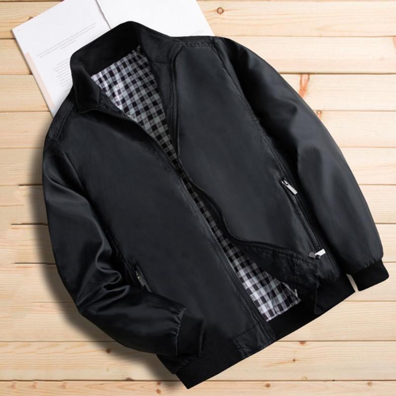 

Men's Jackets 2021 Spring Autumn Men Business Thin Winter Casual Fleece Windproof Wear-resistant High Quality Jacket, Dark blue
