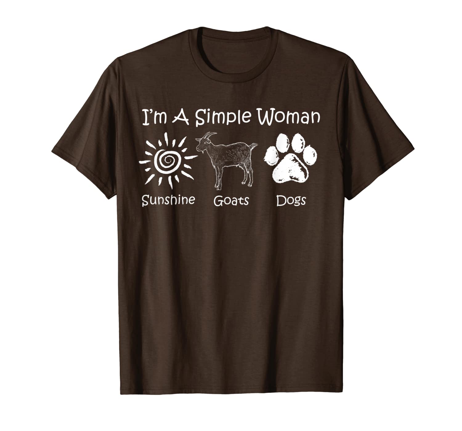 

i'm a simple woman love sunshine goats and dog shirt, White;black