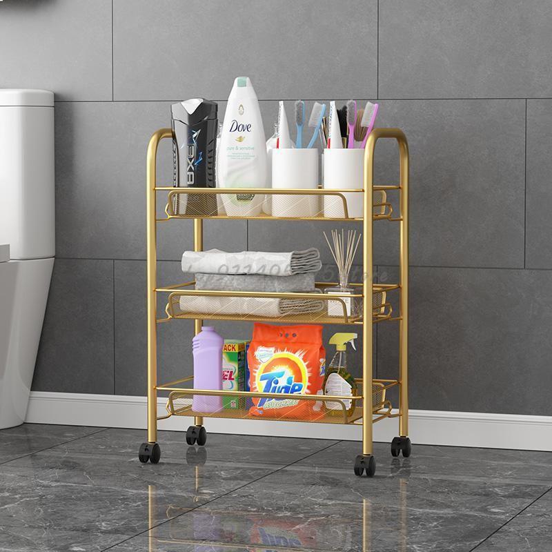 

Hooks & Rails Bathroom Toilet Cart Rack Floor-standing Storage Supplies Daquan Artifact