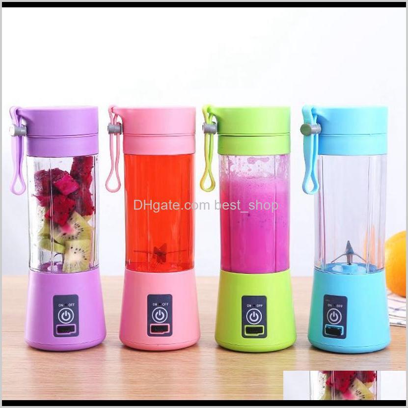 

Fruit Vegetable Kitchen Tools Kitchen Dining Bar Home Garden Drop Delivery 2021 1300Ma Electric Juicer Mini Portable Usb Rechargeable Blender