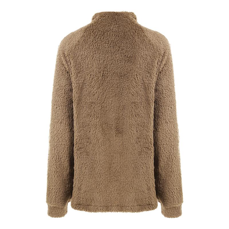 

Women's Jackets Women Hooded Sweatshirt Jacket Winter Warm Wool Fashion Coat Top Pockets Cotton Long Sleeve Outwear, Black;brown