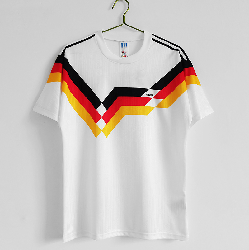 

Retro version 1990 Soccer jersey #18 KLINSMANN Adult Short Sleeve Home White Soccer shirts #10 MATTHAUS Football Uniform, No number no name