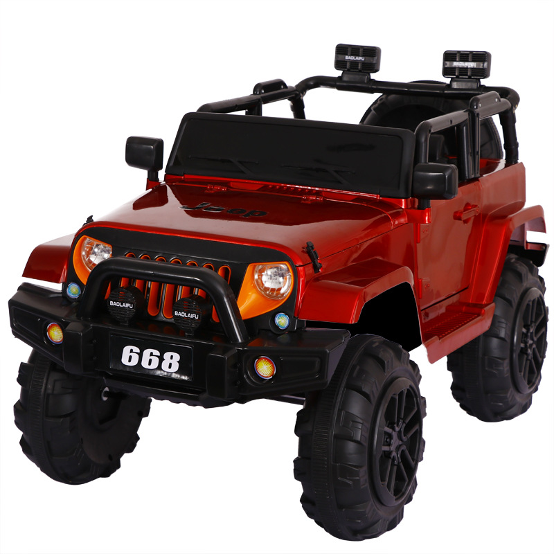 

Children's Electric Car Four-wheel Remote Control Car with Bluetooth Swing Off-road Vehicle Electric Car for Kids Ride on, Red