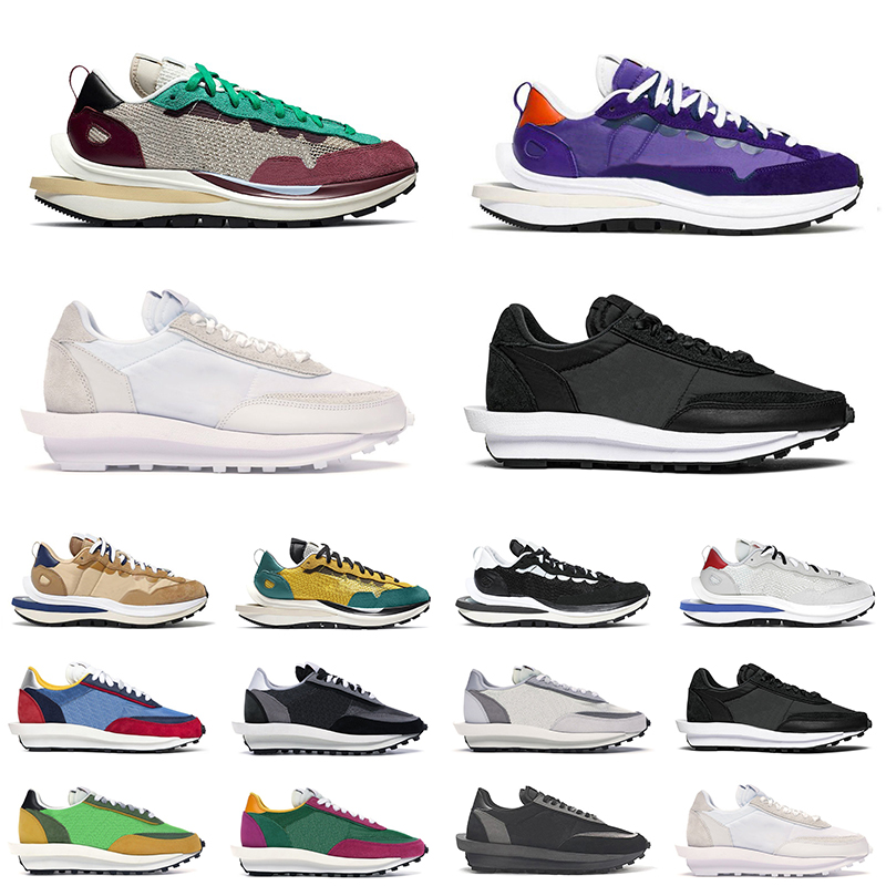 

vaporwaffle men women running shoes iris noir sesame blue void tour yellow sail daybreak white nylon mens trainer sports sneakers, Black nylon