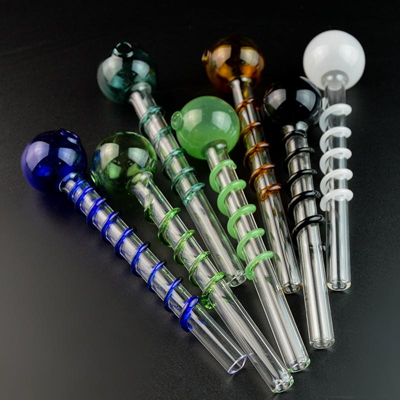 

Colorful Pyrex Glass Oil Burner Pipes Mini Small Handpipe Oil Nail Pipe Smoking Accessories