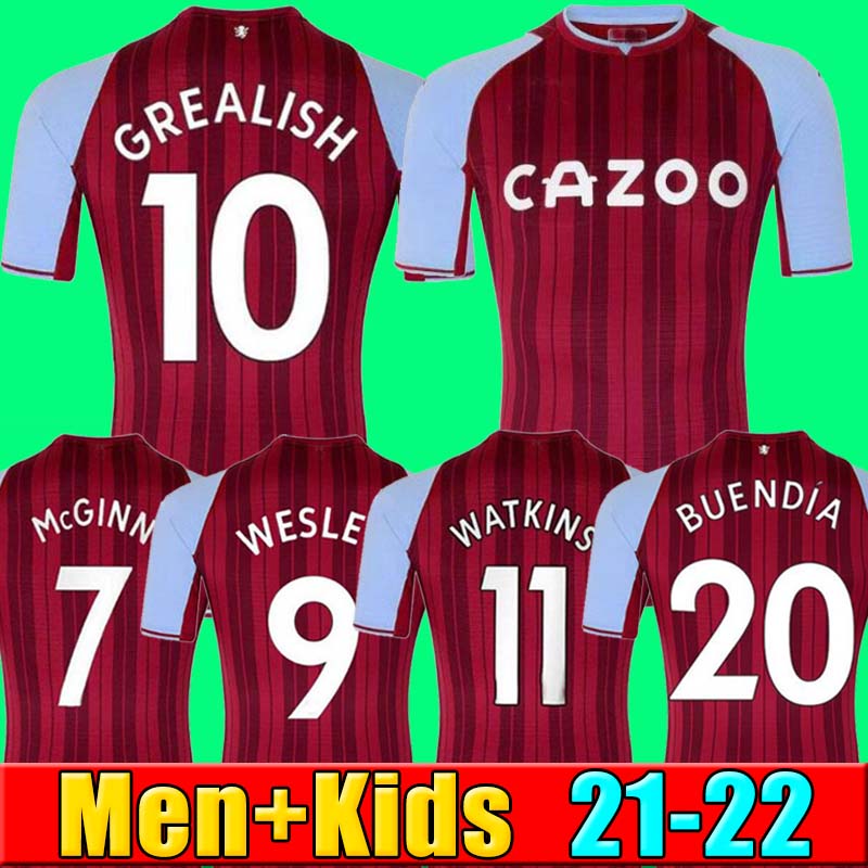

21 22 Aston Soccer Jerseys GREALISH Villa WESLEY 2021 2022 BUENDIA WATKINS McGINN Football Shirt TREZEGUET EL GHAZI MINGS HOURIHANE Men+Kids Kit equipment, P03 21 22 home kids