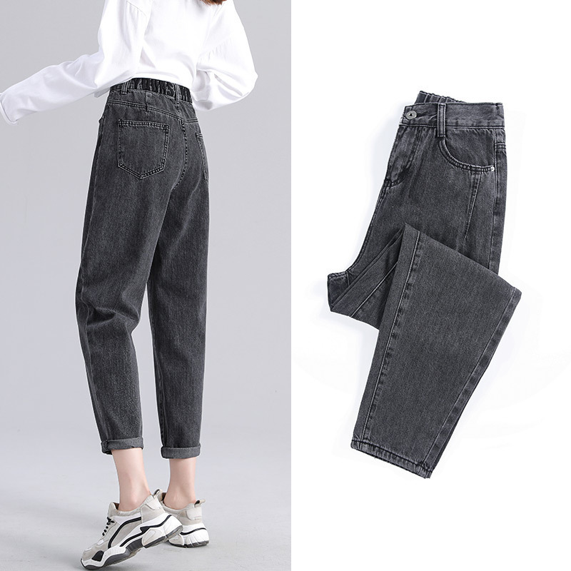 

Women's Jeans Straight Tube Loose Spring Clothes 2021 High Waisted Slim Radish Daddy Harlan Pants, Blue