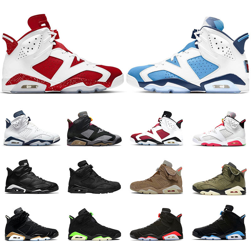 

Men Basketball Shoes 6 Jumpman 6s Metallic Silver Red Oreo Bordeaux Midnight Navy UNC Carmine Hare Triple Black Infrared Mens Trainers Sports Sneakers Size 7-13, #11 tiffany blue