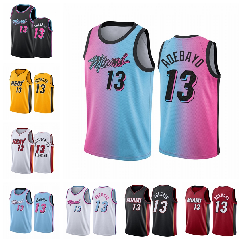 

MiamiHeatMEN Bam Adebayo 2020-21 Earned Yellow #13 Basketball Jersey, Black