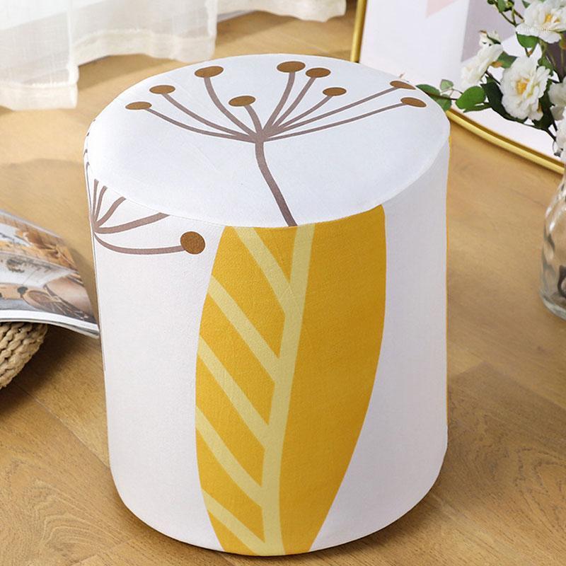 

Chair Covers Stretch Round Stool Anti-dirty Washable Spandex Squre Footstool Slipcover For Living Room Home Decoration Supplies