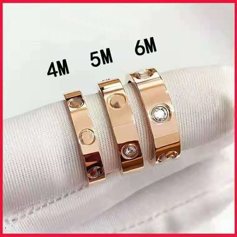 

4mm 5mm 6mm titanium steel silver love ring men and women rose gold ring for lovers couple ring for gift